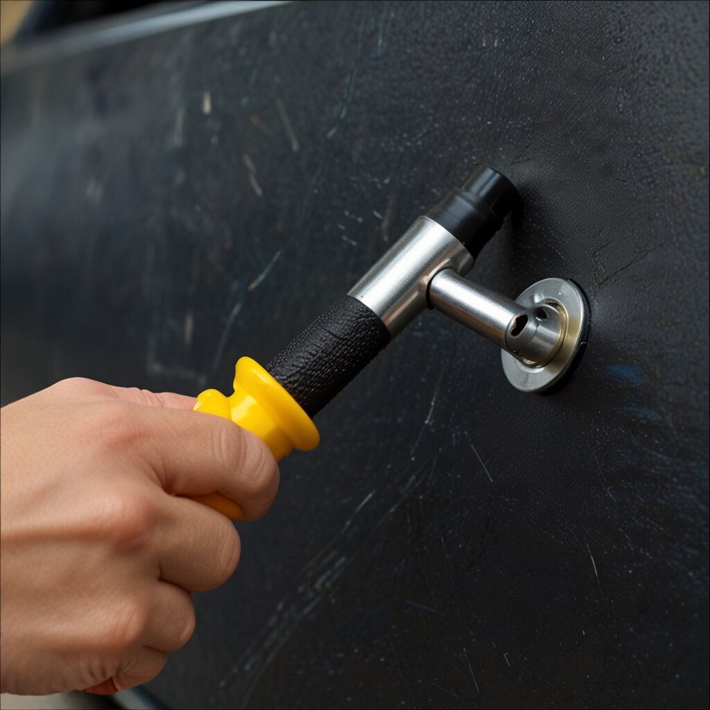 Illustration of dent repair techniques for different surfaces